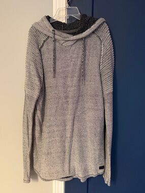 Buckle Men's Heather Gray Knit Hooded Sweater